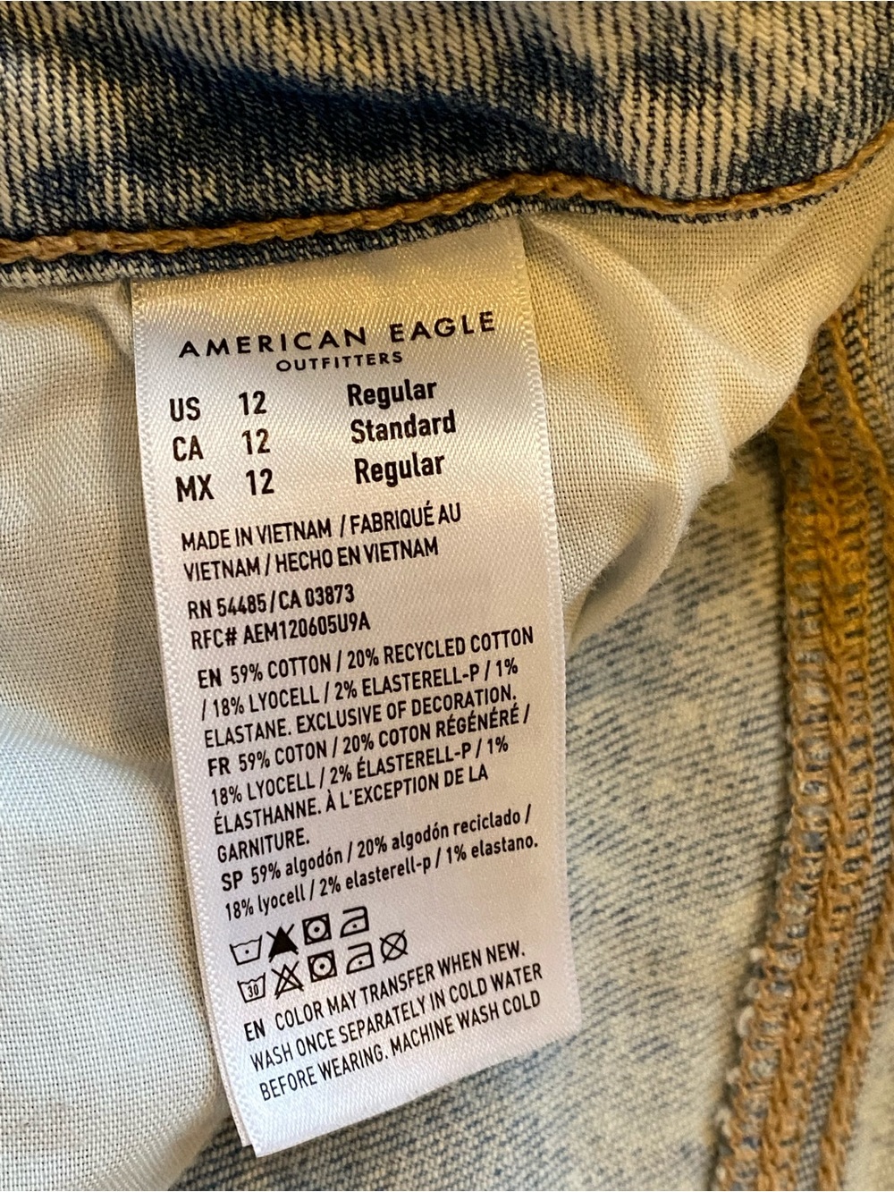 American Eagle Light Blue Super High-Rise Baggy Jeans - Picture 6 of 6